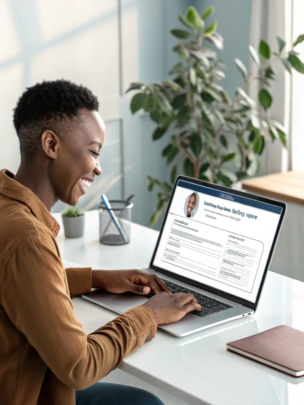 A person filling out an online bail bond application form on the FastFloridaBonds website, with a focus on the digital form.